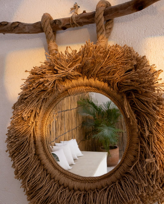 Jute Hanging Mirror